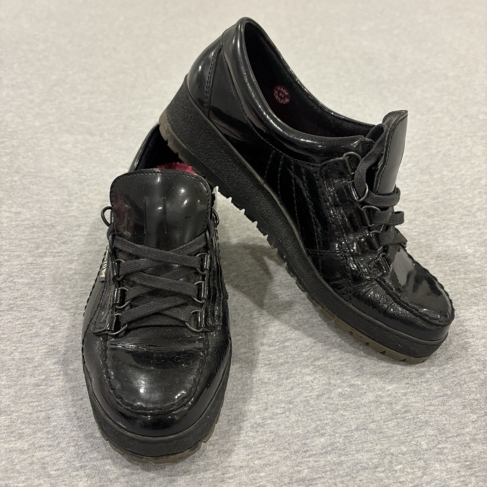 Mephisto Lady Shoes Women's Size 8 Black Patent Leather Sneakers Walk 01P124058